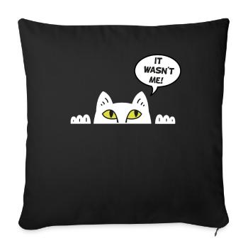Cadeau chat perso coquin maine coon persan - Housse de coussin décorative 45 x 45 cm - noir - Devant