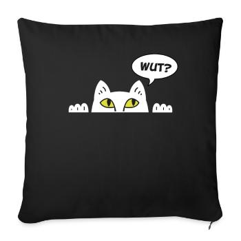 Cadeau chat perso coquin maine coon persan - Housse de coussin décorative 45 x 45 cm - noir - Devant