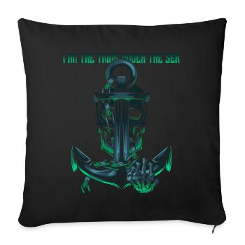 anchor - Sofa pillowcase 17,3'' x 17,3'' (45 x 45 cm) - black - Front