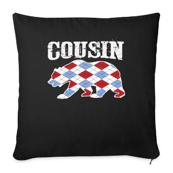 Cousin Tshirt Design - Sofa pillowcase 17,3'' x 17,3'' (45 x 45 cm) - black - Front
