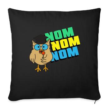 Nerd Owl Tshirt - Housse de coussin décorative 45 x 45 cm - noir - Devant