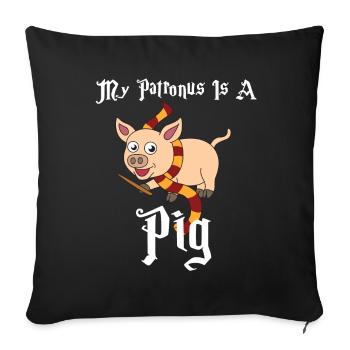 Patronus is a PIG Tshirt Design - Sofa pillowcase 17,3'' x 17,3'' (45 x 45 cm) - black - Front