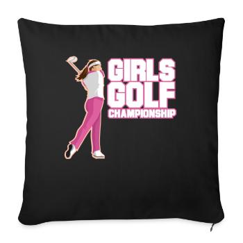 Girls Golf Championship Tshirt Design - Sofa pillowcase 17,3'' x 17,3'' (45 x 45 cm) - black - Front