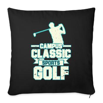 Campus Classic Sports Golf Tshirt Design - Sofa pillowcase 17,3'' x 17,3'' (45 x 45 cm) - black - Front