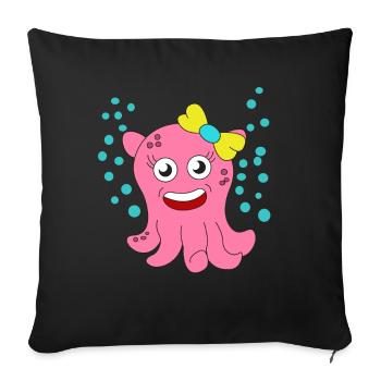The Small But Adorable Dumbo Octopus Tshirt - Sofa pillowcase 17,3'' x 17,3'' (45 x 45 cm) - black - Front