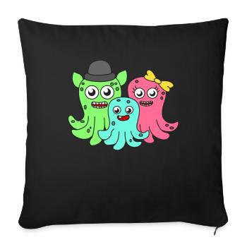 The Small But Adorable Dumbo Octopus Tshirt - Sofa pillowcase 17,3'' x 17,3'' (45 x 45 cm) - black - Front