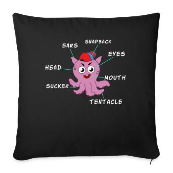 The Small But Adorable Dumbo Octopus Tshirt - Sofa pillowcase 17,3'' x 17,3'' (45 x 45 cm) - black - Front