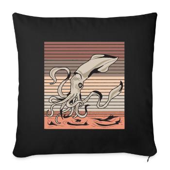 calamar - Housse de coussin décorative 45 x 45 cm - noir - Devant