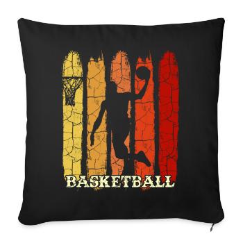 Basketball Player Retro Silhouette - Sofa pillowcase 17,3'' x 17,3'' (45 x 45 cm) - black - Front