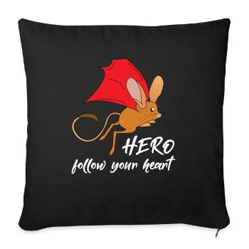 Héros de conception de t-shirt Jerboa mignon, intelligent et drôle - Housse de coussin décorative 45 x 45 cm - noir - Devant