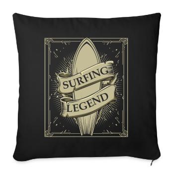 Surfer rétro - Housse de coussin décorative 45 x 45 cm - noir - Devant