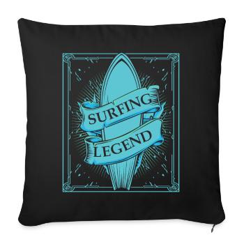 Cool surfboard - Sofa pillowcase 17,3'' x 17,3'' (45 x 45 cm) - black - Front