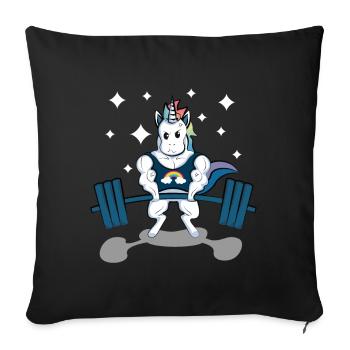 Gym Unicorn Weightlifting Biceps Strong Workout - Sofa pillowcase 17,3'' x 17,3'' (45 x 45 cm) - black - Front