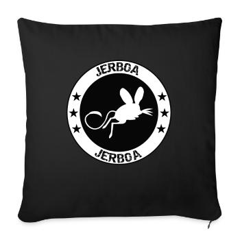 Logo de conception de t-shirt Jerboa mignon, intelligent et drôle - Housse de coussin décorative 45 x 45 cm - noir - Devant