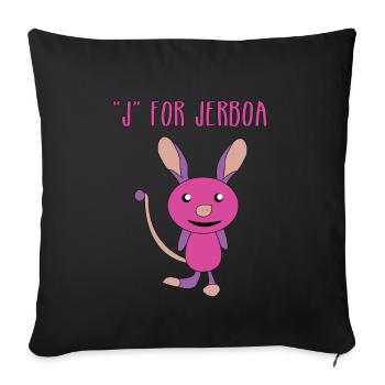 T-shirt Jerboa mignon, intelligent et drôle J pour - Housse de coussin décorative 45 x 45 cm - noir - Devant