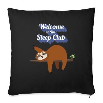 Funny, Lazy But Cute Tshirt Design Sleep Club - Sofa pillowcase 17,3'' x 17,3'' (45 x 45 cm) - black - Front