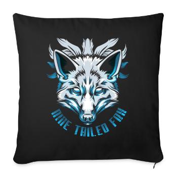 Neuf renards à queue - Housse de coussin décorative 45 x 45 cm - noir - Devant