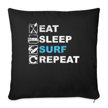 Surf Surfers Surfboard Surfing Lifestyle Board - Sofa pillowcase 17,3'' x 17,3'' (45 x 45 cm) - black - Front