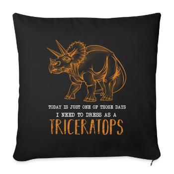 Dinosaur Triceratops Cretaceous Gift - Sofa pillowcase 17,3'' x 17,3'' (45 x 45 cm) - black - Front