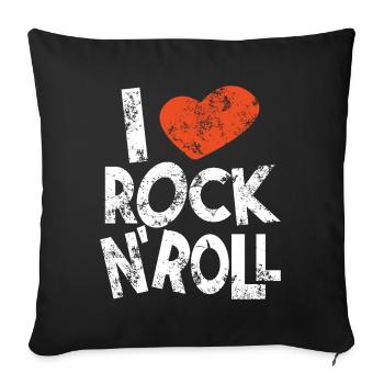I love rock and roll - Sofa pillowcase 17,3'' x 17,3'' (45 x 45 cm) - black - Front