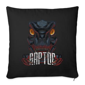 Velociraptor Modern Dinosaur - Sofa pillowcase 17,3'' x 17,3'' (45 x 45 cm) - black - Front