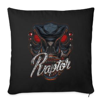 Cyborg Raptor Dinosaur Scifi - Sofa pillowcase 17,3'' x 17,3'' (45 x 45 cm) - black - Front