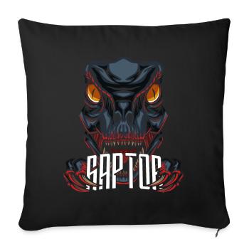 Dinosaur Dino Raptor - Sofa pillowcase 17,3'' x 17,3'' (45 x 45 cm) - black - Front