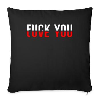 Love and hate you - Sofakissenbezug 45 x 45 cm - Schwarz - Vorne