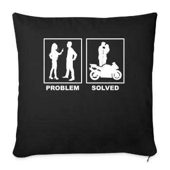 Motorcycle, relationship, love, couple, gift idea - Sofa pillowcase 17,3'' x 17,3'' (45 x 45 cm) - black - Front