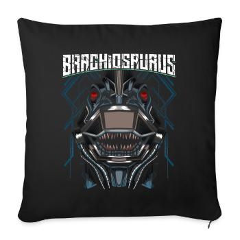 Cyborg Brachiosaurus Dinosaur Scifi - Sofa pillowcase 17,3'' x 17,3'' (45 x 45 cm) - black - Front