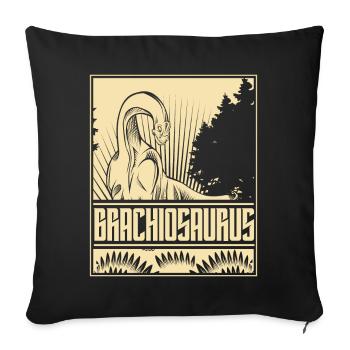 Vintage Brachiosaurus Dino - Sofakissenbezug 45 x 45 cm - Schwarz - Vorne