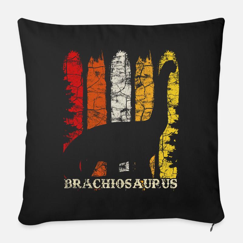 Brachiosaurus Dinosaurier - Sofakissenbezug 45 x 45 cm - Schwarz