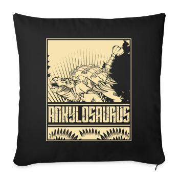 Vintage Ankylosaurus Dino - Sofa pillowcase 17,3'' x 17,3'' (45 x 45 cm) - black - Front