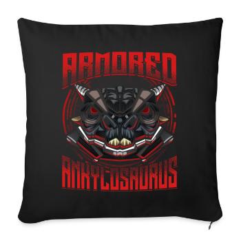 Cyborg Ankylosaurus Dinosaur Scifi - Sofa pillowcase 17,3'' x 17,3'' (45 x 45 cm) - black - Front