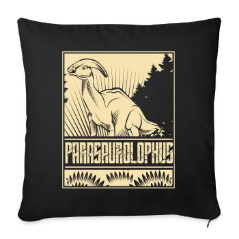 Vintage Parasaurolophus Dino - Sofa pillowcase 17,3'' x 17,3'' (45 x 45 cm) - black - Front