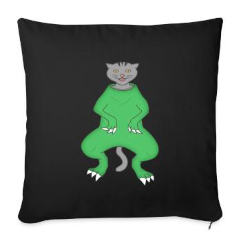 Cat disguise dinosaur - Sofa pillowcase 17,3'' x 17,3'' (45 x 45 cm) - black - Front