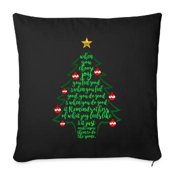 Christmas tree poem - Christmas family - Sofa pillowcase 17,3'' x 17,3'' (45 x 45 cm) - black - Front
