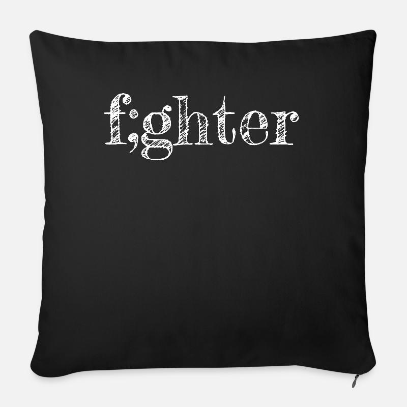 Cadeau de combattant point-virgule combattant de point-virgule - Housse de coussin décorative 45 x 45 cm - noir