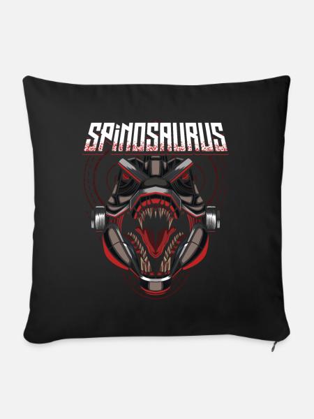 Cyborg Spinosaurus Scifi - Sofakissenbezug 45 x 45 cm - Schwarz