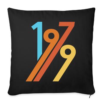 1979 - Sofa pillowcase 17,3'' x 17,3'' (45 x 45 cm) - black - Front