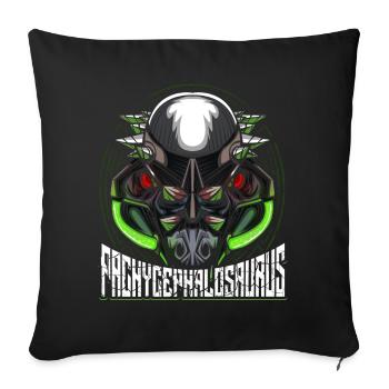 Cyborg Pachycephalosaurus Dinosaur Scifi - Sofa pillowcase 17,3'' x 17,3'' (45 x 45 cm) - black - Front