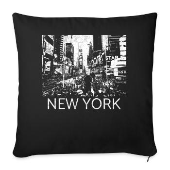 New York Times Square Metropolis Gift Manhattan - Sofa pillowcase 17,3'' x 17,3'' (45 x 45 cm) - black - Front