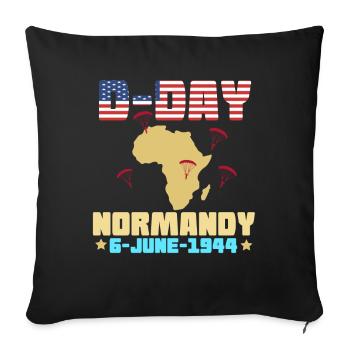 D-Day Normandy Invasion C-47 Dakota Aircraft - Sofa pillowcase 17,3'' x 17,3'' (45 x 45 cm) - black - Front