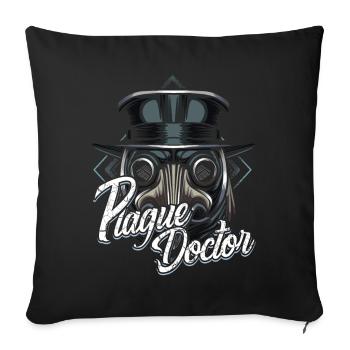 plague doctor - Sofa pillowcase 17,3'' x 17,3'' (45 x 45 cm) - black - Front