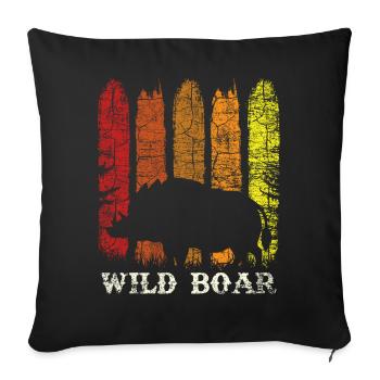 Retro vintage style boar pig - Sofa pillowcase 17,3'' x 17,3'' (45 x 45 cm) - black - Front