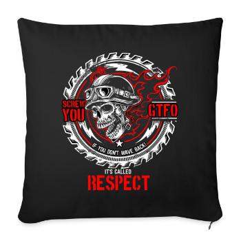 Motorrad Motorradfahrer Biker Respekt Geschenkidee - Sofakissenbezug 45 x 45 cm - Schwarz - Vorne