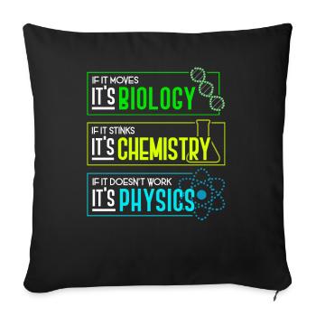Biology - Chemistry - Physics Teacher Lesson Gift - Housse de coussin décorative 45 x 45 cm - noir - Devant