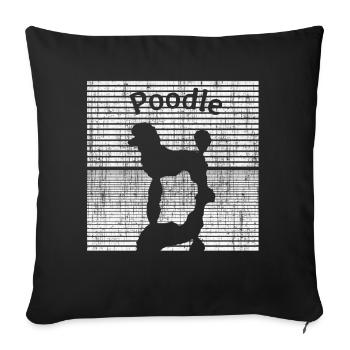 Poodle black white - Sofa pillowcase 17,3'' x 17,3'' (45 x 45 cm) - black - Front