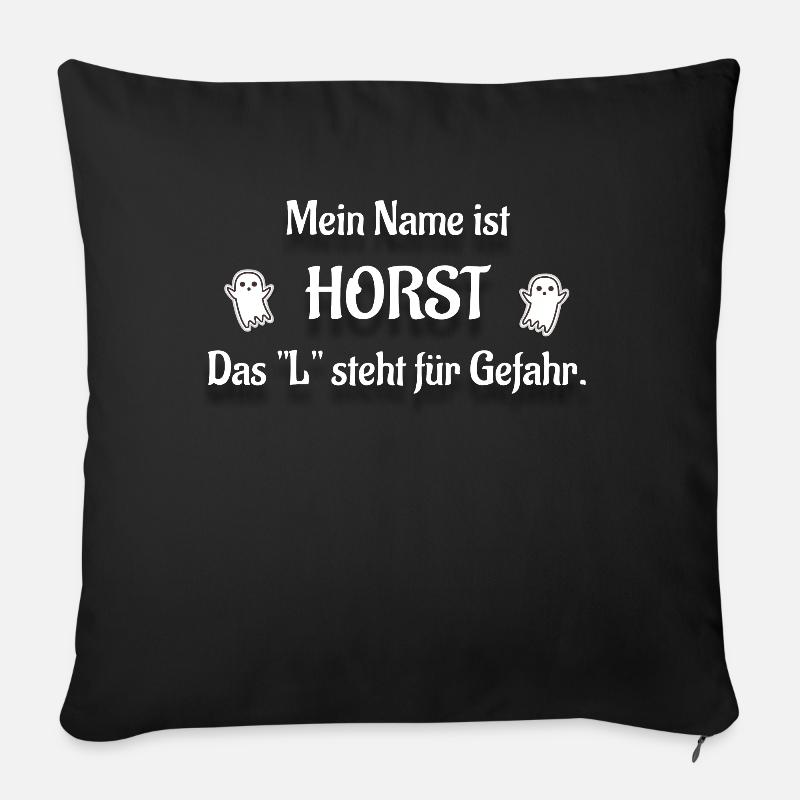Horst Name - Sofakissenbezug 45 x 45 cm - Schwarz
