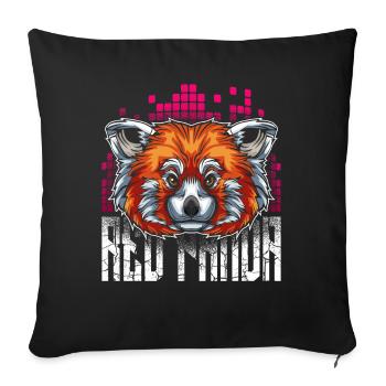 Panda rouge - Housse de coussin décorative 45 x 45 cm - noir - Devant